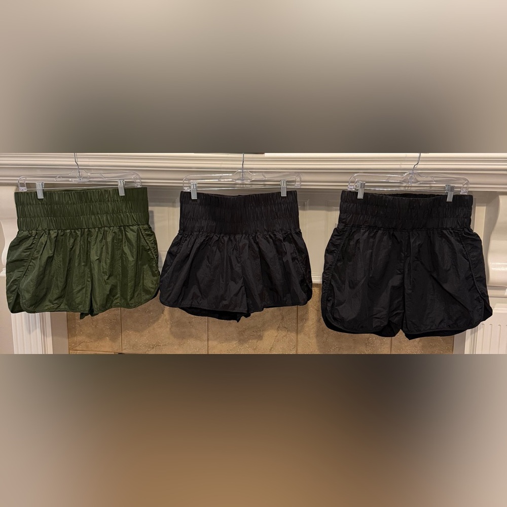 Three pair of Automet Black High Waist Running Shorts